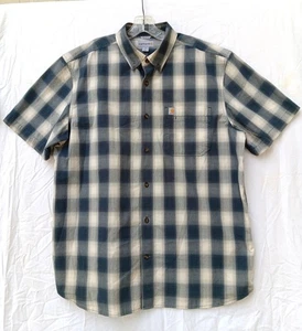 Camisa Carhartt Para Hombre Talla XL Calce Relajado Negra y Gris A Cuadros Manga Corta - Imagen 1 de 11
