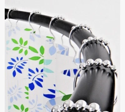 Barra de cortina de ducha curva de acero de doble montaje negro mate 50" a 72" totalmente nueva Foto 1 de 3