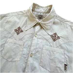Vintage BC Ethic Shirt Mens L Custom Crafted USA Button Up Western Short Sleeve - Picture 1 of 13
