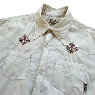 Vintage BC Ethic Shirt Mens L Custom Crafted USA Button Up Western Short Sleeve - Image 1 of 4
