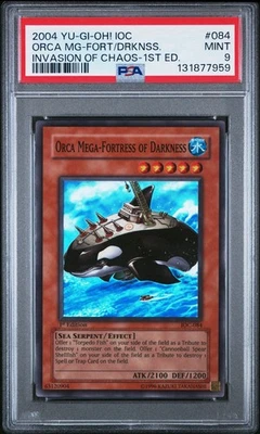 2004 Yu-Gi-Oh! Orca Mega-Fortress/Dark Invasion of Chaos IOC 1st Ed Super PSA 9 - Image 1 of 2