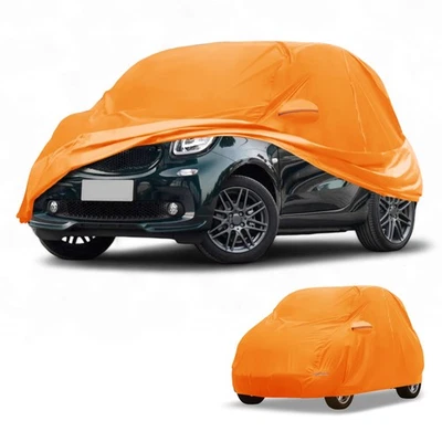 Funda de coche para todo clima para Smart Fortwo 2007-2019 algodón naranja con cremallera izquierda Foto 1 de 4