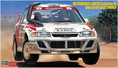 Hasegawa Mitsubishi Lancer Evolution 3 1996 Safari Rally winner Model kit Car - Image 1 of 4