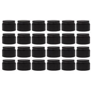 1oz Glass Balm Jars (24-Pack, Black); 30-Milliliter Little Cosmetic Jars with... - Picture 1 of 9