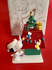 1992 Willits SNOOPY Woodstock Decorazione Serie Natale 6a Edizione Limitata SCATOLA - Foto 1 di 7