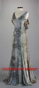 St John Knits Evening Velvet Fabric Silver Gold Gown Size Small NWT - Picture 1 of 2