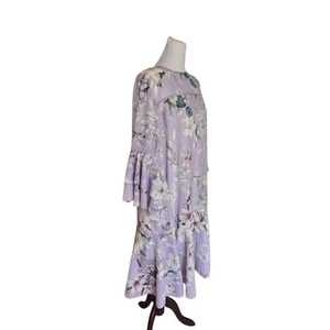 MORRISON purple sheer floral midi dress with slip women size 2 / 10 cottage boho - Picture 1 of 13