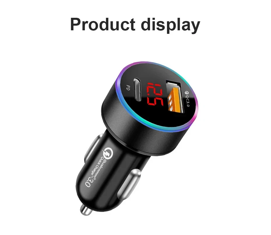 Quick Charge QC 3.0 36W 2 Port USB+PD Fast Car Charger iPhone 14 Samsung S22 - Image 1 of 4