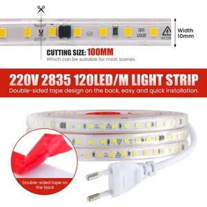LED Streifen Stripe 2835 230V Lichtband Lichtschlauch Selbstklebend Wasserdicht - Bild 1 von 18
