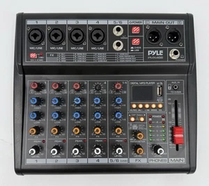 Pyle 6Ch Audio Interface Mixer FOH w/ DSP 16 Preset Effects PMX466 *For Parts* - Picture 1 of 7