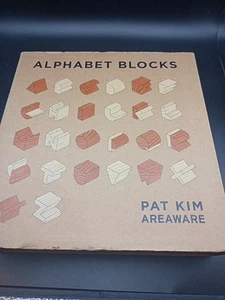 Alphabet Blocks Pat Kim Areaware Pine Mahogany Wood Wooden Art Sculpture Ages 3+ - Picture 1 of 15