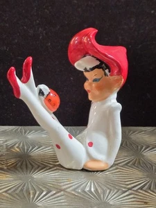 Pixie Elf Sprite Ladybug Norcrest Ceramic Figurine Japan RARE Vintage MCM Kitsch - Picture 1 of 10