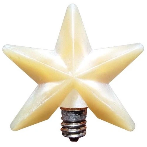 VICKI JEAN'S 3" Large Star Silicone Light Bulb - 3 Watt Candelabra - Cream Ivory Patriotic