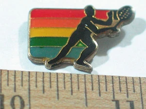 Rainbow Olympic Tennis Games Pin,  Vintage   1980's - Picture 1 of 3
