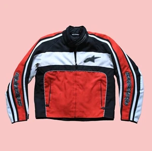 AlpineStars Jacket Trashed Black Rend and White Vintage Y2K Racer Jacket, M/L - Picture 1 of 10