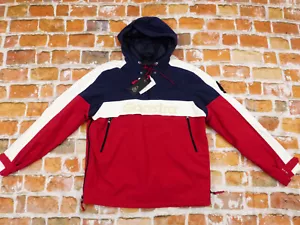 Neuf Gaastra Hiver Ski Veste Rouge Bleu Capuche Teflon Vintage Rasoir Taille:XL - Picture 1 of 10