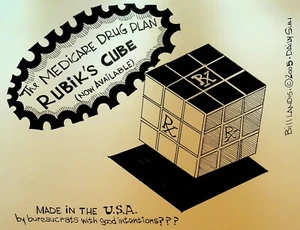 Bill Landis Original Cartoon Art The Villages Daily Sun 2005 Rubik's Cube - Bild 1 von 1