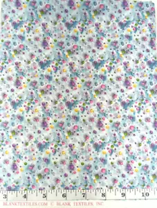 Blank Textile Abstract Blues/Purples/Green Splatters #4053 1.75yd Cotton Fabric - Picture 1 of 3