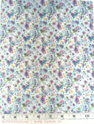 Blank Textile Abstract Blues/Purples/Green Splatters #4053 1.75yd Cotton Fabric - Image 1 of 3