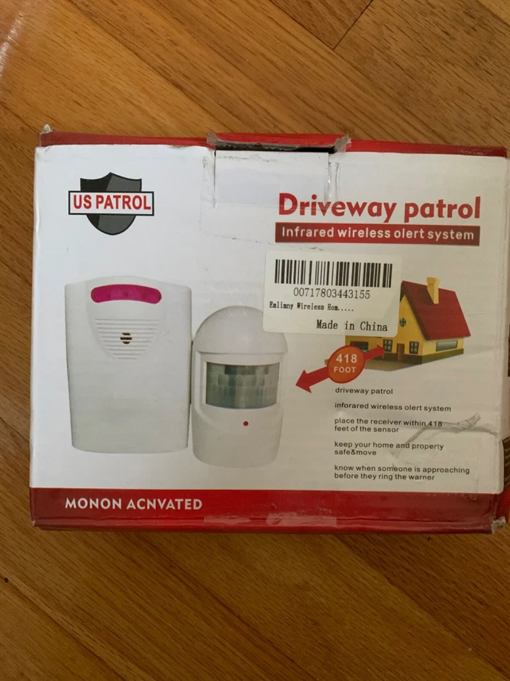 U.S Patrol Driveway Patrol Garage Motion Sensor Security Infrared System White - Image 1 of 1
