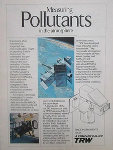 2/1980 PUB TRW DEFENSE SPACE INSTRUMENTS POLLUTANTS HALOE SPACELAB 3 NASA AD - Picture 1 of 1