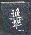 Attack on Titan Billfold Wallet Bifold Card Holder Denim Blue Cream Zipper (New