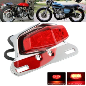 License Plate Mount Holder Bracket With LED Brake Tail Light For Motorcycle Bike - Picture 1 of 13