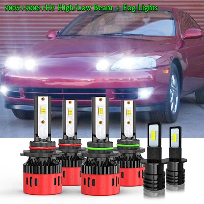 For Lexus SC300 SC400 1994-2000 LED Headlights High Low Beam + Fog Lights Bulbs - Image 1 of 4