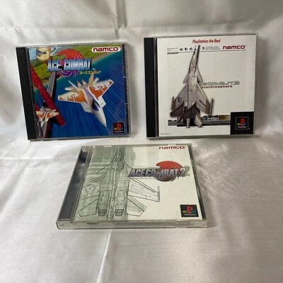 PS1 Ace Combat 1 2 3 no disc1 shooter video games namco Playstation 1 sony ps - Image 1 of 4