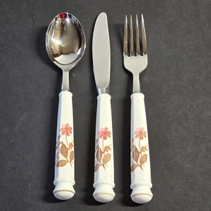 Noritake Versatone OUTLOOK Stainless 18-8 Japan Flatware Ceramic Handle VTG - Picture 1 of 9