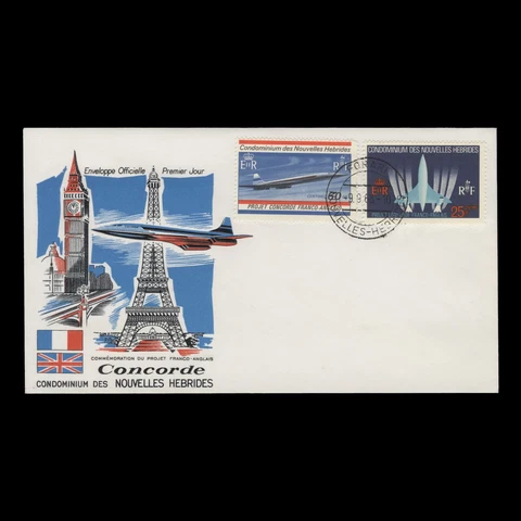 Nouvelles Hebrides 1968 (FDC) Anglo-French Concorde Project, pre-release Cover