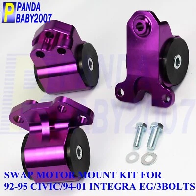 3BOLTS ENGINE MOTOR MOUNT KIT FOR 92-95 CIVIC 94-01 INTEGRA EG B SERIES 65A DC B - Image 1 of 4