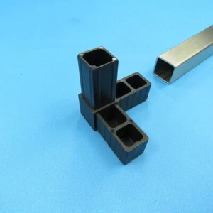 Kunststoff 20 x 20 mm Vierkant Rohr Quadratrohr Eck Verbinder Zum Stecken 3 Wege - Bild 1 von 1