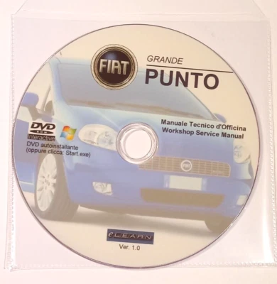 DVD MANUALE OFFICINA FIAT GRANDE PUNTO 1.2 1.4 8V-16V-1.3-1.9JTD Multijet-Sport* - Immagine 1 di 2