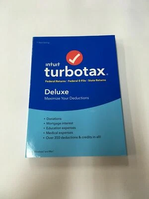 Intuit TurboTax Deluxe 2018 Federal + State CD  - Image 1 of 2