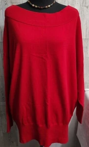 Bold elements Cut to Curve Women's Boat Neck soft Red Sweater Size XXL - Picture 1 of 8