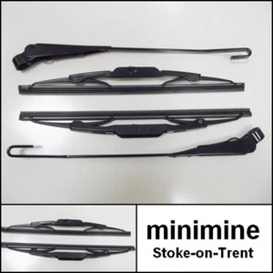 Classic Mini Wiper Arms & 11" Blades RHD DKB101480 Black hooked type - Picture 1 of 1
