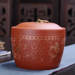 Tea Caddy For Loose Tea Small Tea Canister With Lid Yixing Zisha Storage Jar New - Picture 1 of 13