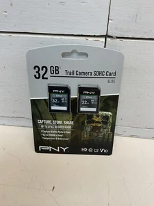 PNY Elite Class 10 U1 V10 SD Flash Memory Card 32GB Trail Camera Card - Picture 1 of 4