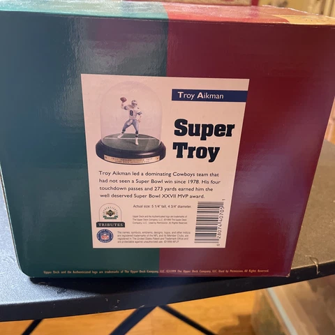 UPPER DECK TROY AIKMAN SUPER TROY TRIBUTE FIGURE W/CERTIFICATE & BOX Cover
