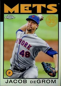 2021 Topps Chrome Jacob deGrom Refractor #86BC-23 1986 Anniversary - Picture 1 of 2