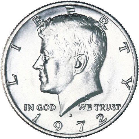 1972 D Kennedy Half Dollar Gem BU CN-Clad US Coin See Pics Z815 Cover