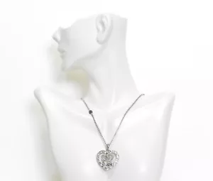 Juicy Couture Silver Plated Heart with Crown Logo Pendant Necklace - Picture 1 of 15