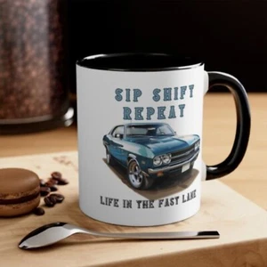 Taza de sorbo de coche musculoso cambio repetir taza de café clásico coche, regalo para entusiastas automáticos - Imagen 1 de 22
