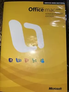 Microsoft Office Mac 2008 Home & Student Edition Service Desk With 3 Codes - Picture 1 of 5