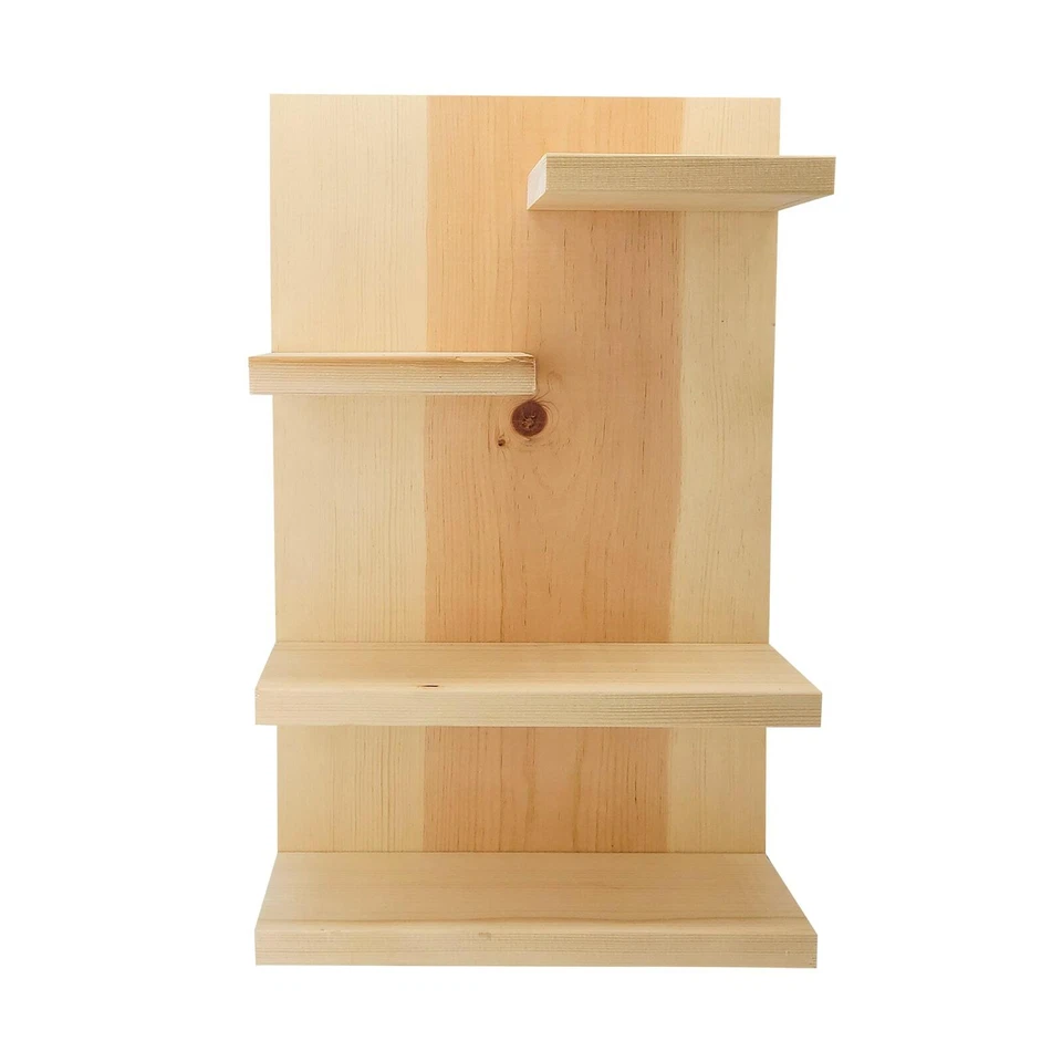 Rustic Wall Mounted Wooden Shelf Modern Bathroom Farmhouse Organizer  - Image 1 of 4