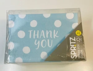 Juego de 50 cartas de agradecimiento Spritz lunares azules 50 sobres - Imagen 1 de 5