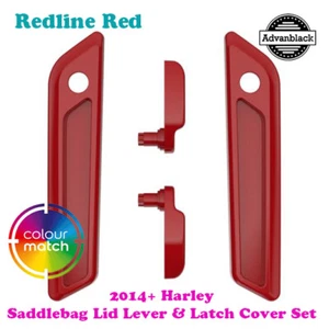 Redline Red Saddlebag Lid Lever Latch Cover for 14+ Harley Street FLHX - Picture 1 of 4