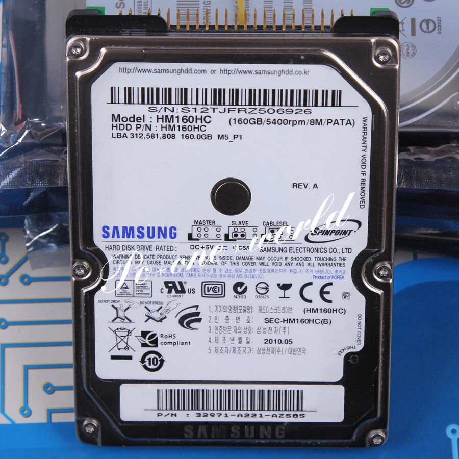 For SAMSUNG HM160HC 160 GB 2.5" 5400 RPM 8 MB PATA Hard Disk Drive HDD - Image 1 of 1