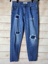 Bullhead Denim Women's Distressed Skinny Boyfriend Jeans Size 3 With Leg Holes